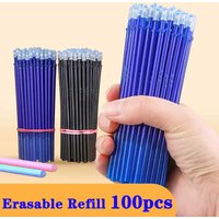 100Pcs Student Erasable Refill Rod Erasable Gel Pen Sketch Writing Stationery For Art Notebook School Supplies Cute Kids