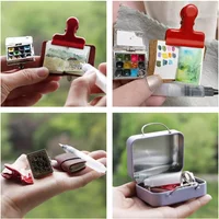 Ultra Mini Travel Watercolor Pigment Painting Tool Set Art College Students Outdoor Sketching Portable Painting Art Supplies