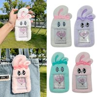 Cartoon Plush Rabbit K-pop Idol Photocard Holder Photo Card Holder Key Ring Album Card Protective Sleeve Keychains Credit ID Bus