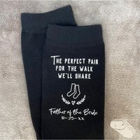 Personalized Wedding Keepsake for Dad Father of The Bride Socks Customized with Wedding Date Special Walk Down The Aisle Socks