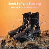 5mm Neoprene High Top Dive Boots for Unisex Anti-Slip Wetsuit Shoes for Snorkeling Surfing Water Boots for Beach Hiking Rafting