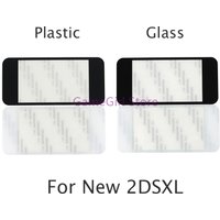 1pc Black White Plastic/Glass Front LCD Screen Lens Cover For Nintendo New 2DS XL LL Top Screen Protector For New 2DSXL