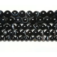 Natural Stone AAAA Quality Black Sardonyx Agate Round Loose Beads 6 8 10 12MM Pick Size For Jewelry Making