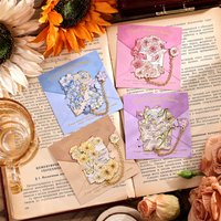 1pc Vintage Flowers Poetry Metal Bookmark Exquisite Chain Pendant Design Stationery Gift for Birthday Writers Book Accessory