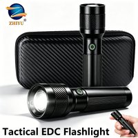 1200LM EDC Handheld Flashlight,USB-C Rechargeable Tactical Zoomable Torch,1000m Long Range,4 Modes for Outdoor Camping Emergency