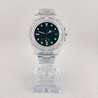 NH35 Watch China NH35 Movement 41.5mm Acrylic Transparent Case Strap fit 28.5mm Dial NO Logo New Fashionable Men's Watch