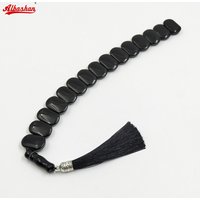 Tasbih Men Natural black agate Row Shape Beads Greece Bracelet Ramadan arab Accessories islamic Eid gift misbaha
