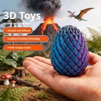 Funny 3D Printed Dragon Egg Spinning Fidget Toy Stress Relief Decompression Puzzle Figurine Fingertip Toy for Adults Kids Gifts