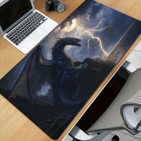 Mysterious black giant dragon large Mouse Pad Desk Mat Stitched Edge Non-Slip Gaming pad Mouse carpet Dragon magic playmat