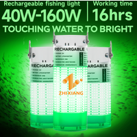 High Lumen 12.6V 40W 80W 120W 160W Rechargeable LED Night Fishing Lights Underwater Attracting Fishing Light