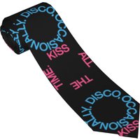 Kiss All The Time Disco Necktie 8 cm Harrys Singer Styles Neck Tie for Men Wide Daily Wear Gravatas Accessories Cosplay Props