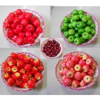 100PCS Artificial Apples Fake Fruit House Party Kitchen Decor Prop Red