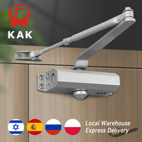 KAK – ferme-porte automatique à 2 ressorts, tampon hydraulique, butoir de porte réglable, vitesse de fermeture muette pour quincaillerie de porte de 25 à 80KG