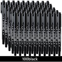 3/50/100Pcs/set Oil Double Tip Art Black Permanent Paint Marker Pen for Plastic Wood Stone Metal Glass Doodling Marking Graffiti