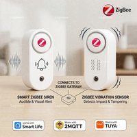 Zigbee Siren Alarm Optional Vibration Detection Sound Strobe Light Smart Home Security Alert For Tuya Smart Life & Zigbee2MQTT