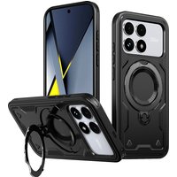 For Xiaomi POCO F8 Pro F8 Ultra Case Military Armor Shockproof 360° Rotating Ring Stand TPU Frame Cover For Redmi K90 Pro Max