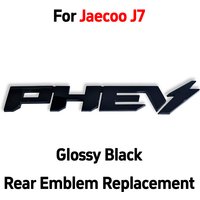 Emblemat na tylną klapę Jaecoo J7 Jaecoo 7 PHEV, czarny, samoprzylepny, błyszczący, zamiennik logo, akcesorium do stylizacji samochodu.