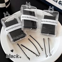 40pcs Women Black Bobby Pin Hair Clip Invisible Wavy U-Shaped Hairpin Hairstyle Styling Metal Hair Grip Barrette Hair Accessorie
