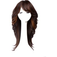 Synthetic Long Wig Layered Straight With Swept Bangs Black Curly Wigs Cosplay Body Wave wig for Women Fake Hair Ombre Blonde Wig