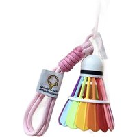 Colorful Rainbow Color Badminton Keychain Funny Hanging Badminton Bag Pendant Backpack Decor Creative 3D Printing Keyring Gift