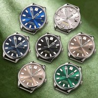 NH S Logo 28.5mm Sunray Black Dial NH35 Movements C3 Green Luminous Watches for men Watch Modification Accessories Repair Parts
