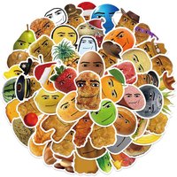 50Pcs Cute Robloxs Face Stickers Chicken Nugget Meme DIY Stickers Scrapbooking Phone Luggage Skateboard Waterproof Decals
