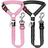 Pet Car Seat Belt Restraint Adjustable Puppy Safety Elastic Bungee Connect Dog Harness in Vehicle Travel Dog Reflective Leash