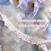 2m Apricot Elastic Lace Trim Lolita Accessories Handmade DIY Materials Lace Decoration Trimmings