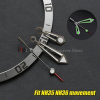 Silver Aiguille Seamaster Style NH35 Watch Hands Green C3 Luminous Watch Pointers for Seiko NH35 NH36 Automatic Movement Parts