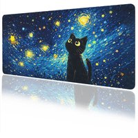 Mouse Pad Gamer Van Gogh Black Cat Aesthetics printon demand Computer Mousepad XXL Mechanical Keyboard Pad Non-Slip Carpet