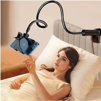Lazy Phone Holder, Flexible Gooseneck Bed Clamp Stand, 360 Rotatable Cellphone Bracket Mount for Travel Office Live
