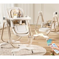 Baby Dining Chair Electric Intelligent Sleep Multi-functional Foldable, Lying and Rocking Baby Children's Dining Table 2-in-1