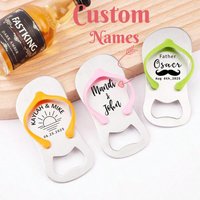 Personalized Custom Laser Engraved Stainless Steel Flip‑Flop Beer Bottle Opener, Wedding & Party Favors