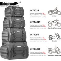 Rhinowalk Motorcycle Travel Luggage Trunk Bag Waterproof 19L-80L Expandable Big Capacity Motor Tail Bag Saddle Bag Pannier Rack