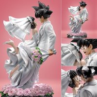 Figurine de mariage Goku & Chichi de l'anime Dragon Ball Z, statue en PVC de 31 cm - Ornement de collection, cadeau de mariage pour couple romantique