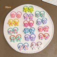 30 colorful flower hair rings and sweet wind hair ropes suitable for daily use as hair accessories