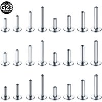 10Pcs/50Pcs G23 Titanium Labret Barbell Parts for Lip Piercing Earring Stud Internally Threaded Piercing Replacement Accessories