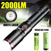 Lampe de poche LED puissante et Portable, torche à Zoom tactique, Rechargeable par USB, batterie 18650 ou 21700, lanterne de Camping et de pêche, 2000lm
