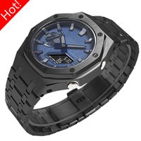 Luxury Modification Kit for Casioak Watch GM-2100 2110 Metal Stainless Steel Case Bezel Watch Case for GM2100 GM2110 Watch Strap image 4