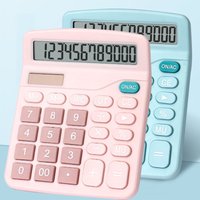 Office 1PC Transparent Gradient Large Button Calculator Large Screen Electronic Calculator 12 Digit Student Specific Calculator