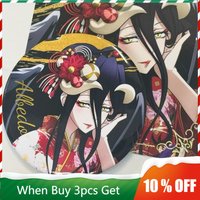 2pcs Overlord Anime Peripherals Albedo Figure Hot Stamping Postcard Sexy Girl Albedo Red Kimono Pins Itabag Accessory Toys Boy