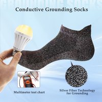 Cotton Silver Infused Socks Conductive Earthing Grounding Socks Anti-Bacterial & Moisture Wicking Quarter Men's Socks,2 Pairs