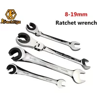 Krachtige 8-19mm 72 Teeth Tubing Ratchet Wrench Open Flexible Head Fix Head Car Repair Oil Wrenches Hand Tools