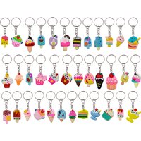 36pcs Cartoon Ice Cream Keychains Cute Ladies Bag Accessories Classroom Prizes Holiday Party Favors Back-to-School Gifts