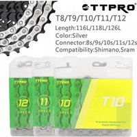 AliExpress NONE TTPRO 6-12 Speed Ultralight Bicycle Chain 116L 118L 126L Silver MTB Road Bike Chain Compatible with Shimano Sram Cycling Replace