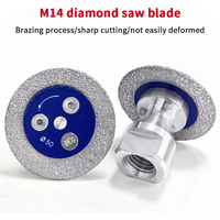 M14 Diamond Saw With Removable Flange Turbo Cutting Disc For Granite Marble Ceramic Concrete Cutting Grinding Carving Tool