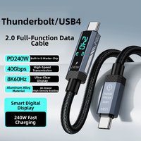 PD240W 8K60Hz E-Marker Chip Digital Display 40Gbps Thunderbolt USB4 Type C Fast Charging Cable For iPhone 15 16 17 Tablet Laptop