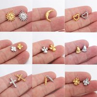10pcs/lot Stainless Steel Angel Flower Sun Moon Cross Foot Love Heart Pepper Charms Mini Pendants for DIY Jewelry Making
