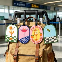 Retro Cocktail Themed Soft Rubber Luggage Tag, with Dual Attributes of Luggage Loss Prevention and Decorative Aesthetics