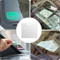 Car Permit Holders Square Windscreen Card Holder Clear for Car Van Caravans Windscreen Tax Disc Holder for Windscreen